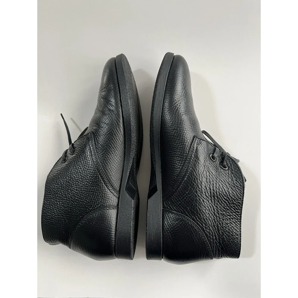 Salvatore Ferragamo World Men’s Black Leather Chukka Boots Round Toe Size 7.5